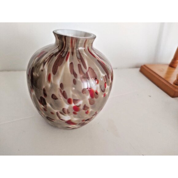 Spatter Speckled Aventurina End Of Day Vase MAESTRI VETRAI AZZURRA 4" Murano - Picture 4 of 7